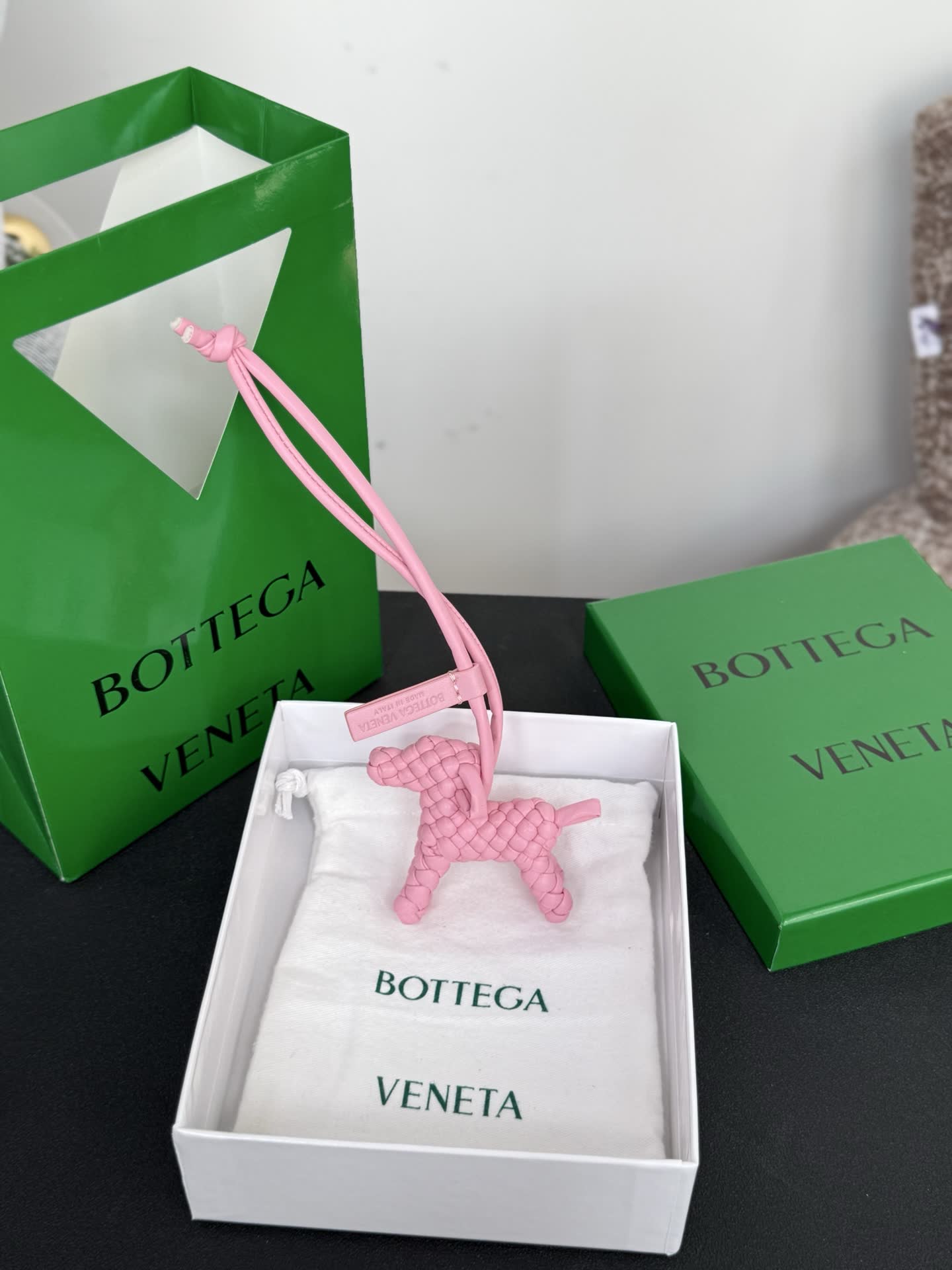 Bottega Veneta Pink Leather Horse Charm